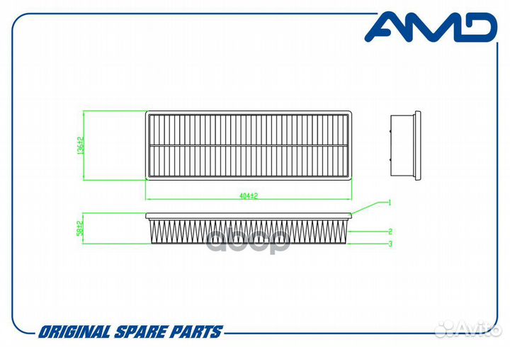 Фильтр воздушный AMD AMD.FA965 AMD.FA965 AMD