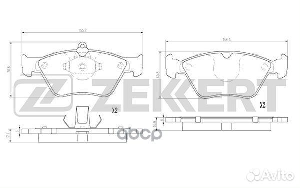 Колодки торм. диск. передн. Opel Calibra A 93