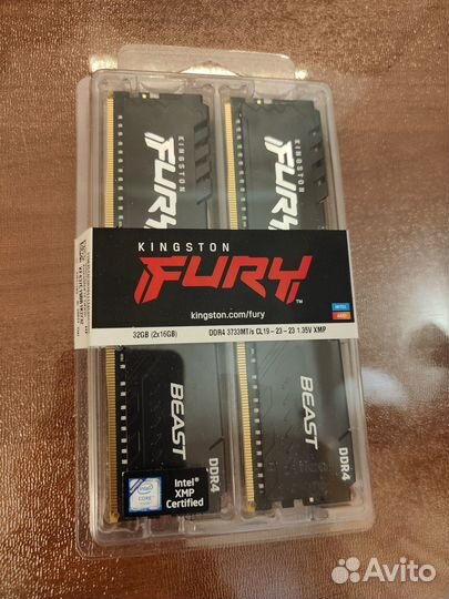 32Gb DDR4 3733MHz Kingston Fury Beast Black