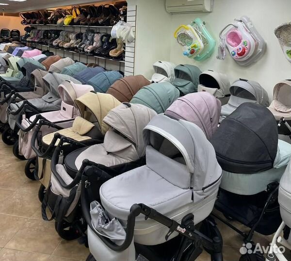 Коляска Adamex Luciano 2 в 1 розовый/принт