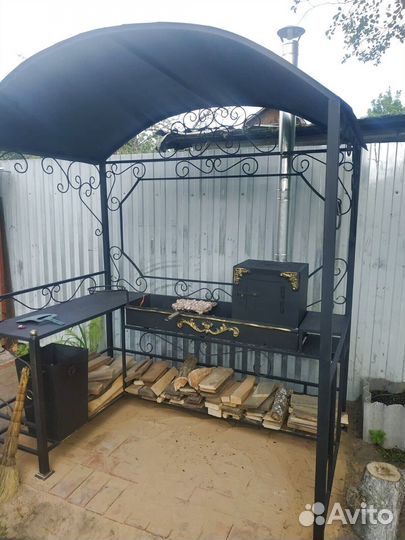 Мангал с печкой под казан