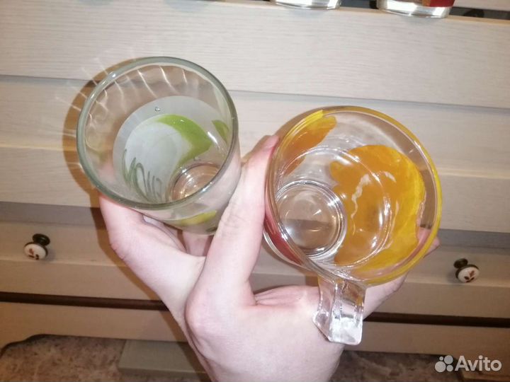 Бокалы кружки, 6-шт, стекло, новые