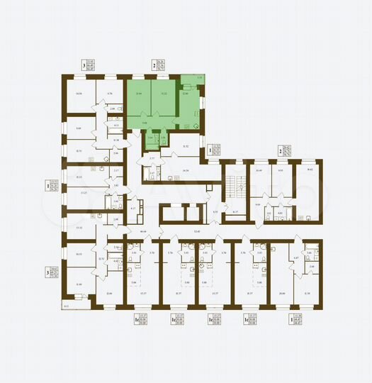 2-к. квартира, 56,7 м², 9/16 эт.