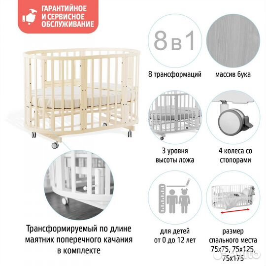 Кровать-трансформер Nuovita Nido Magia