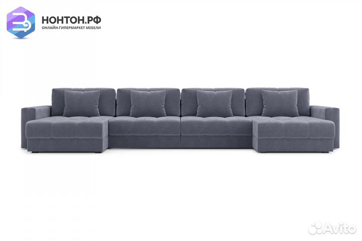 Диван п-образный тик-так Монарх М2О2 темно-серый