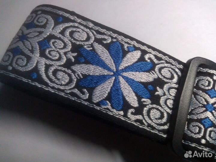 Ремень для гитары (белый,синий, черный)