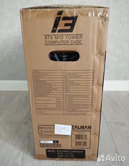Корпус Zalman i3 edge черный. Новый. Чек