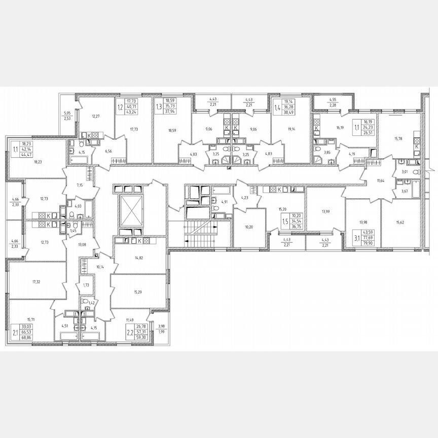2-к. квартира, 59,3 м², 2/8 эт.