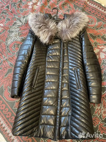 Куртка кожаная женская зимняя