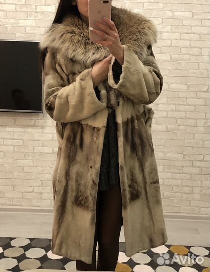 Шуба норка стриженая с отделкой