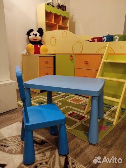 Кровать-чердак комбинированная со столом