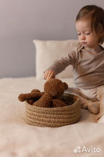 Корзина для хранения из джута ручная работа