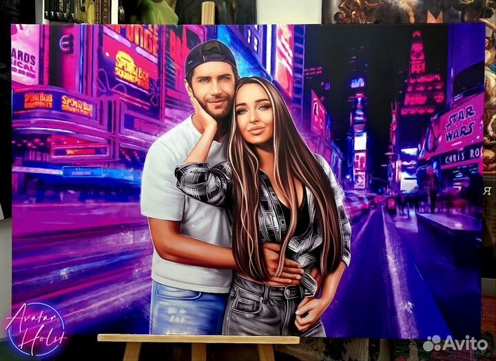 Портрет по фото на холсте на заказ Казань