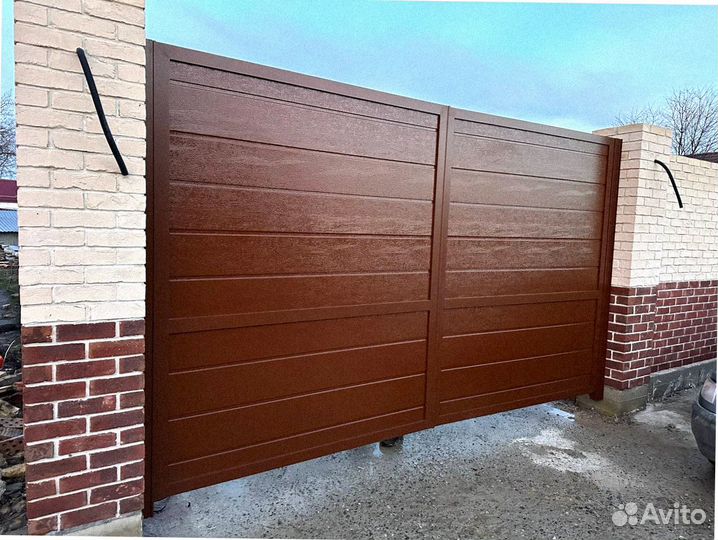 Ворота распашные алюминиевые