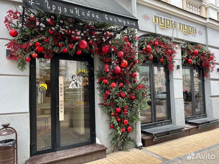 Новогоднее оформление входной группы/ зала