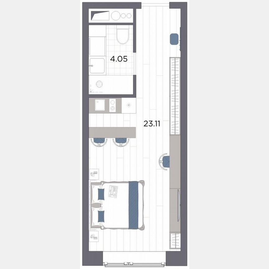 Апартаменты-студия, 26,1 м², 12/14 эт.