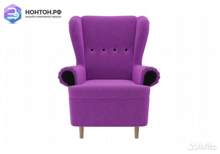 Кресло Торин микровельвет фиолетовый