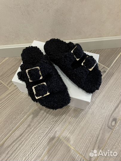 Меховые шлепки Max Mara оригинал новые