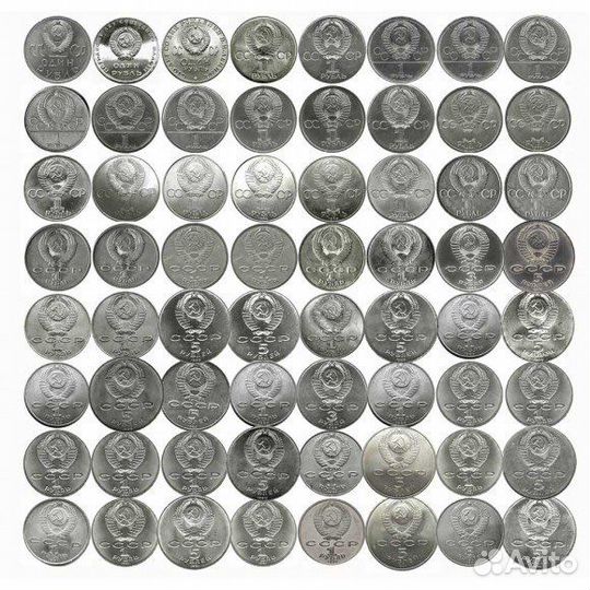 Полный комплект юбилейных рублей СССР (1965-87г) U