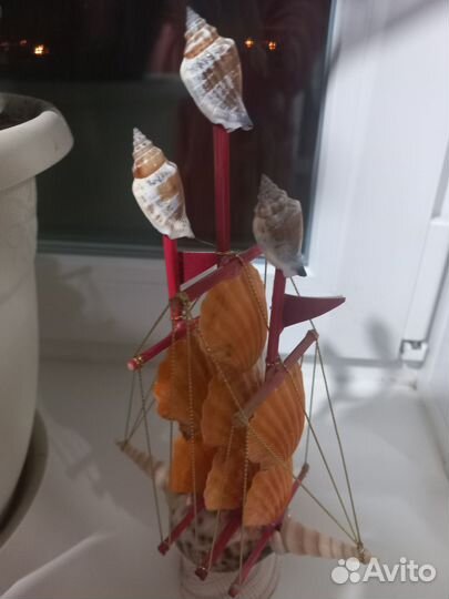Кораблик из ракушек-сувенир