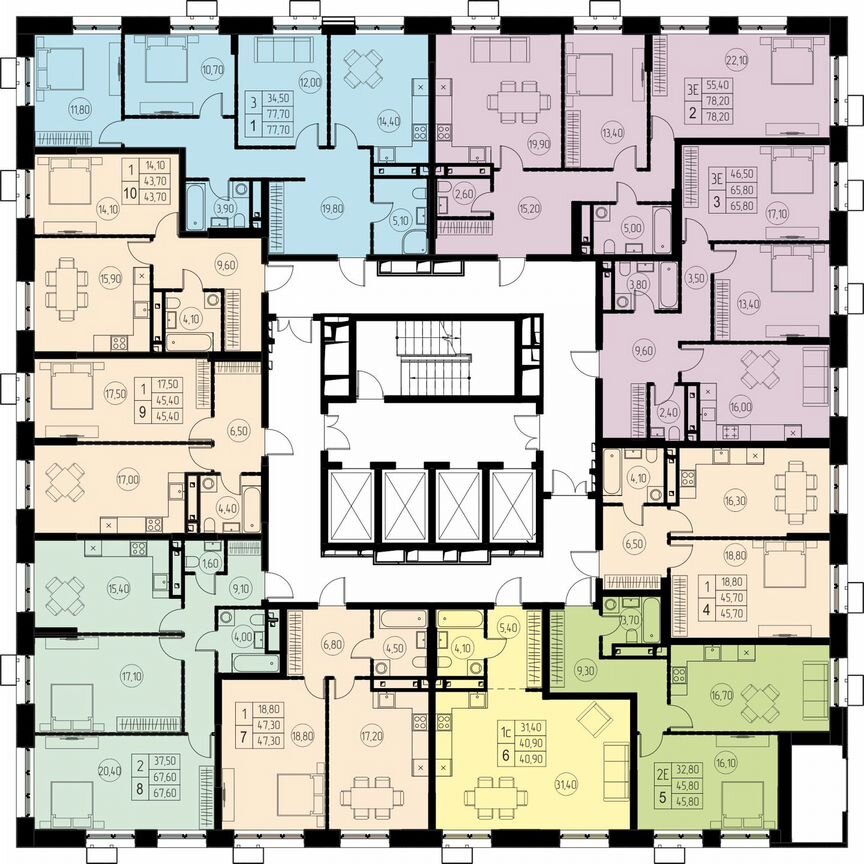 2-к. квартира, 65,8 м², 25/28 эт.