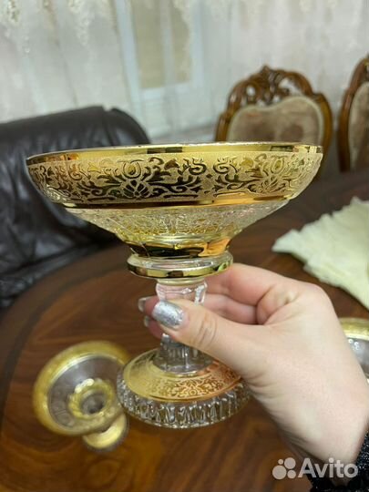 Ваза на ножке стекло