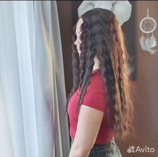 Парик новый на сетке афрокудри термоволос длинный