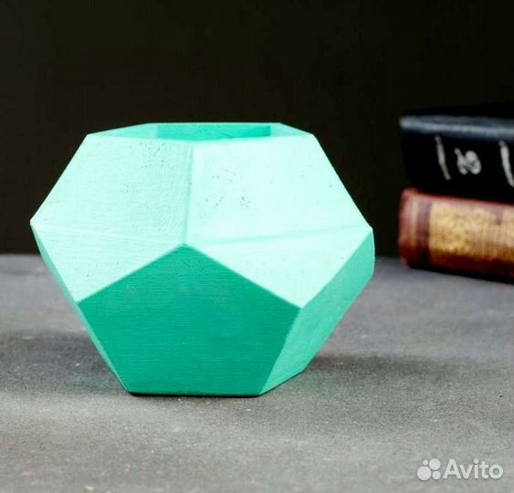 Силиконовая форма молд Кашпо Пятиугольник гипс