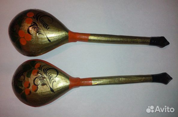 Суповые ложки хохлома, 5 шт., СССР