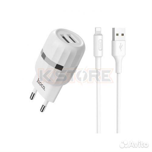Сетевая зарядка Hoco C41A (12W 2.4А) + Lighing