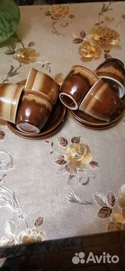 Кофейный сервиз, Зик, обливная керамика