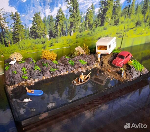 1:87 Диорамы 5 разных пожар, рыбалка