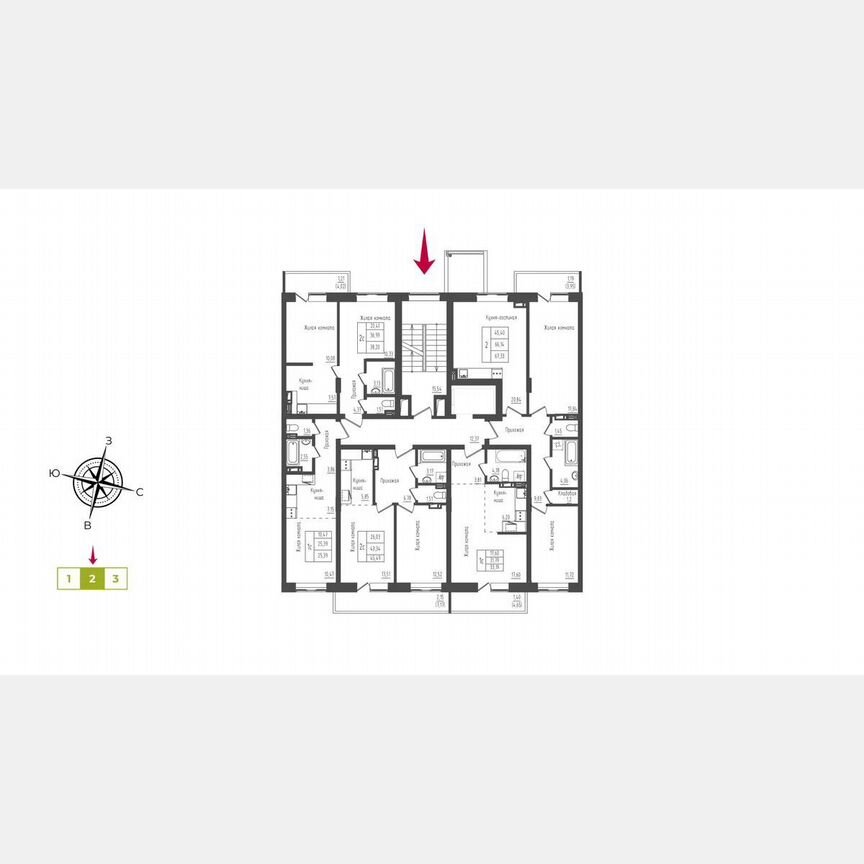 1-к. квартира, 37,9 м², 2/5 эт.