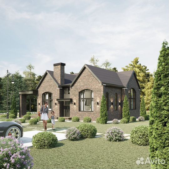 Кирпичный дом Modern Tudor под ключ, 105 кв.м