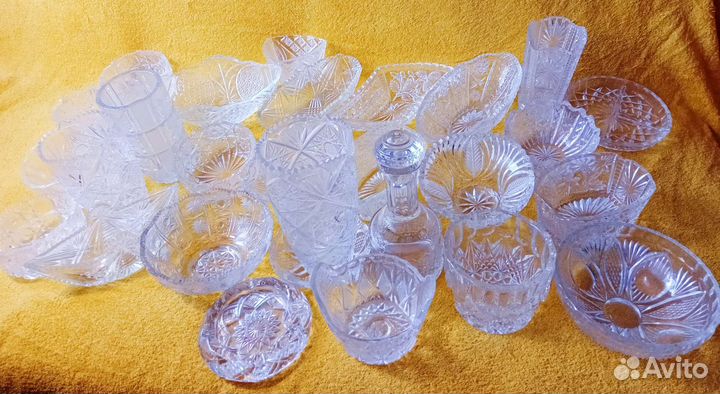 Хрусталь Вазы,Салатники,кувшины,штофы