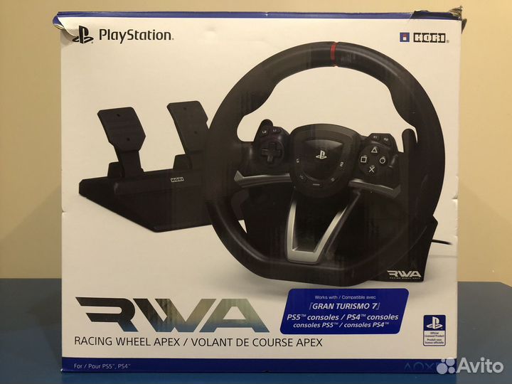 Игровой руль с педалями hori RWA для PS5 PS4 PC