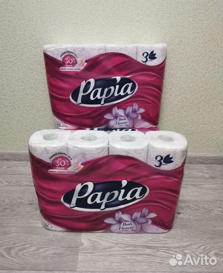 Туалетная бумага papia 12 и 32 рулона/Прокладки