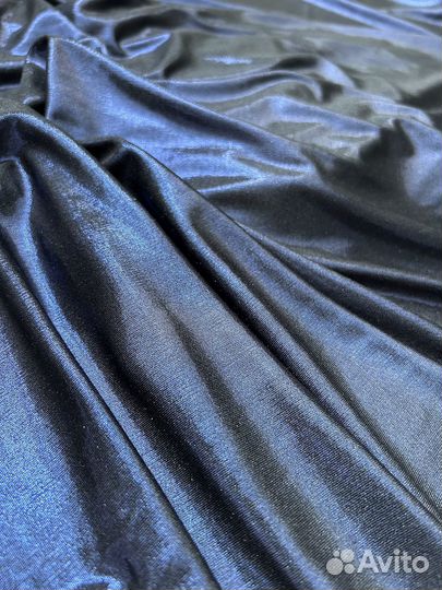 Трикотаж премиум блестящий синий