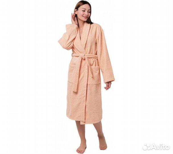 Халат махровый Home One, размер 50, персиковый