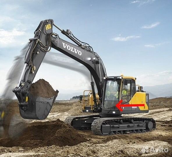 Стекло лобовое нижнее на экскаватор Volvo EC