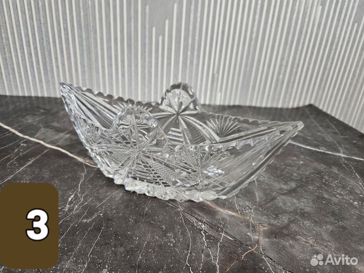 Ваза конфетница хрусталь, стекло СССР