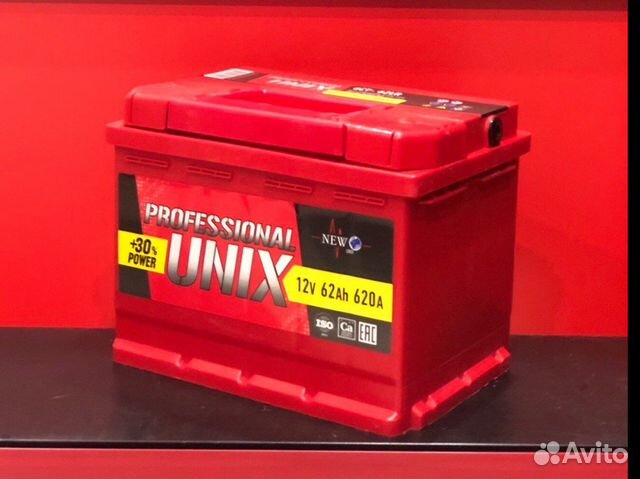 Аккумулятор Unix Professional 62 ah (обр.пол)