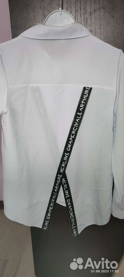 Рубашка белая для девочки 140