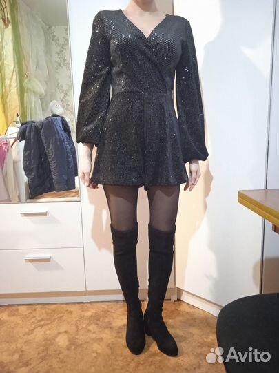 Комбинезон женский велюровый вечерний