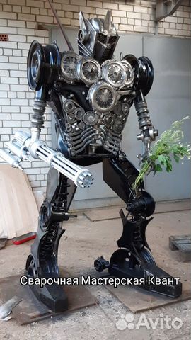 Скульптура из металла робот из автозапчастей объявление продам