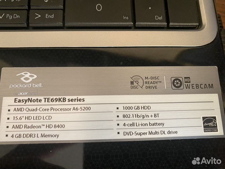 Ноутбук packard bell