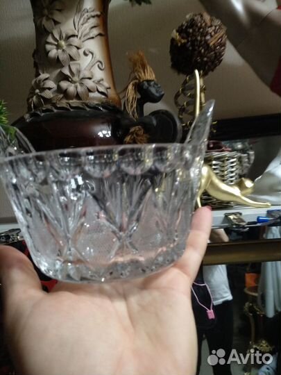 Хрустальная ваза «Ушат». Салатница. Хрусталь СССР