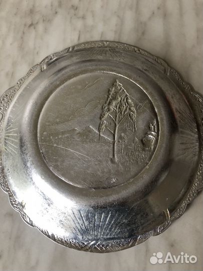 Тарелка алюминевая с ручками СССР