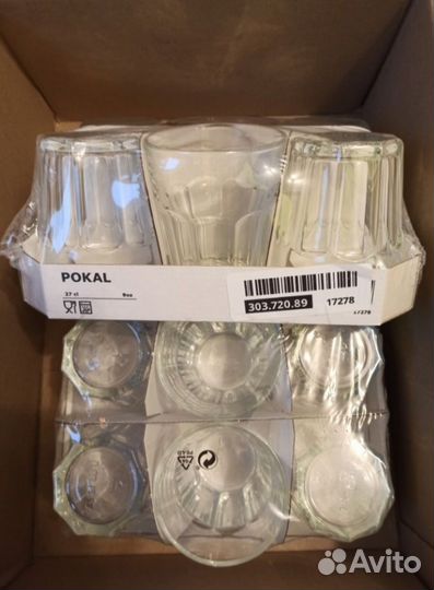 Набор стаканов IKEA покал, 270 мл, 6 шт