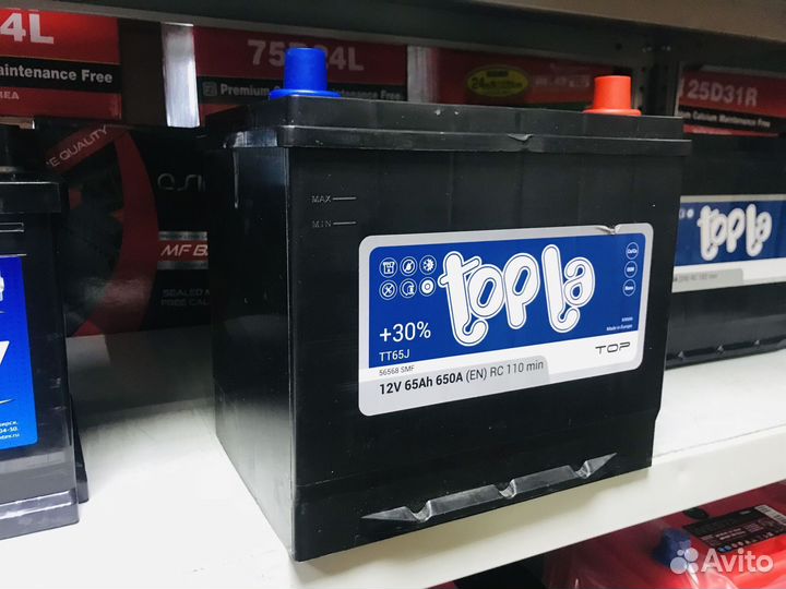 Аккумулятор 65 ач Topla. Rio Solaris Mazda Toyota